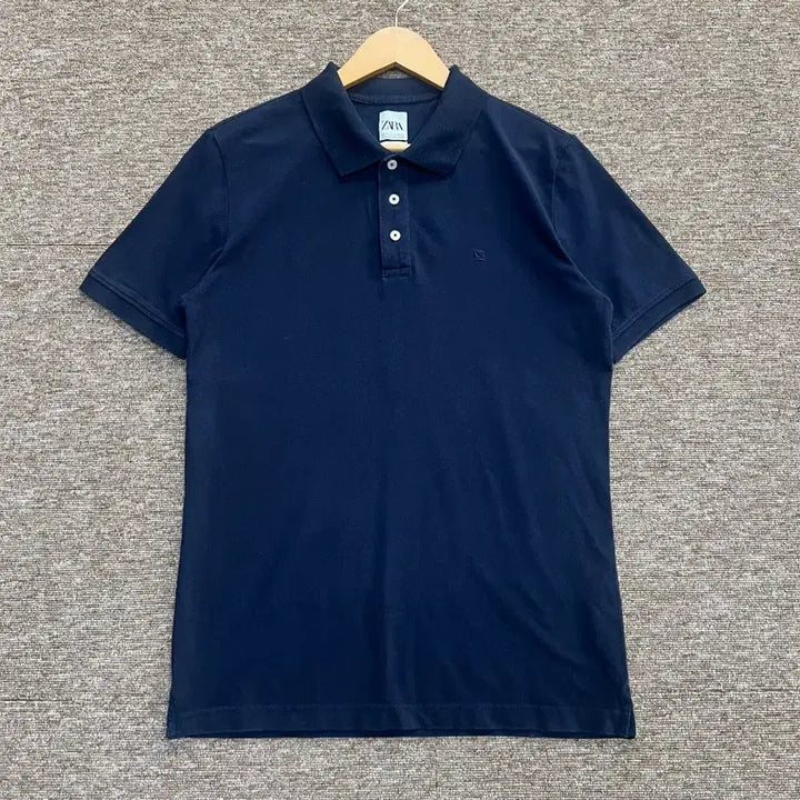 [BUNJANG] ZARA Pima Cotton Blend Navy Polo T-Shirt (M) / 자라 피마코튼 네이비 카라티 M