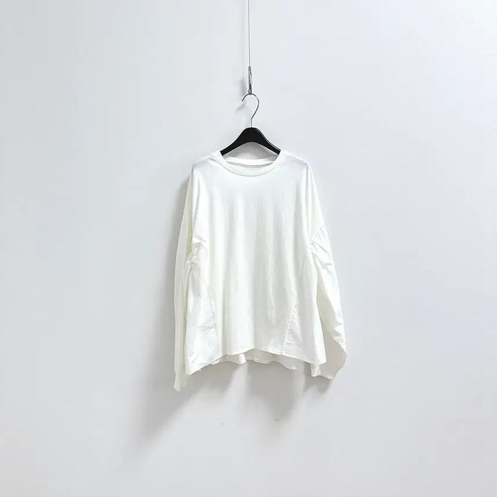 [BUNJANG] Cookie Shirring Loose Fit T-Shirt / 쿠키 아이보리 셔링 루즈핏 티셔츠