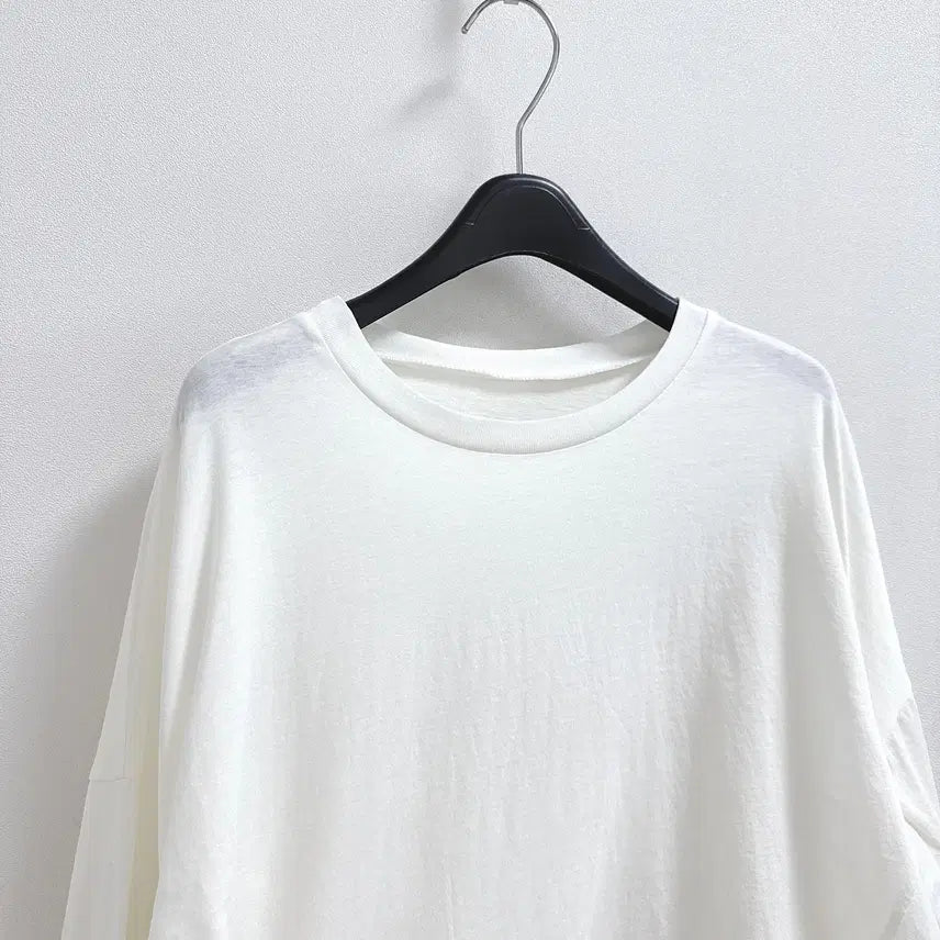 [BUNJANG] Cookie Shirring Loose Fit T-Shirt / 쿠키 아이보리 셔링 루즈핏 티셔츠