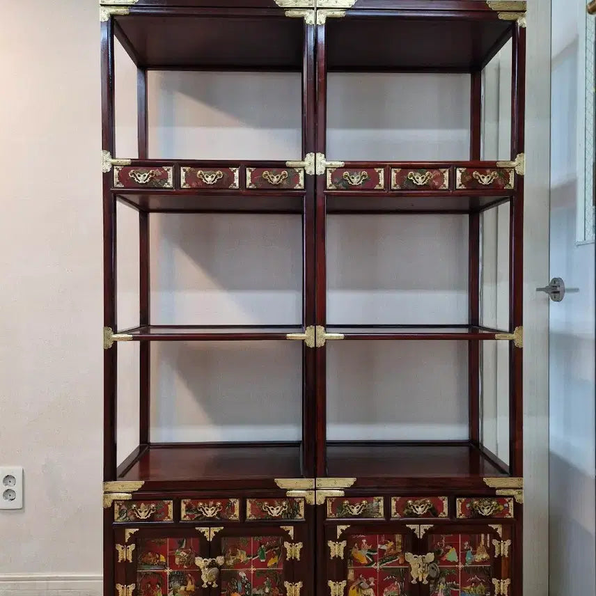 [BUNJANG] Pair of Ox Horn Lacquer Celadon Cabinets / 화각장 사단 공간장 사방탁자 한쌍 고가구 2개세트