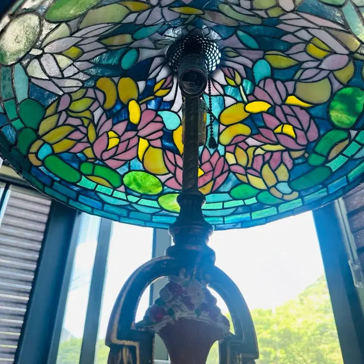 [BUNJANG] Antique Italian Stained Glass Table Lamp / 엔틱 이태리 스테인드글라스 빈티지 테이블 램프