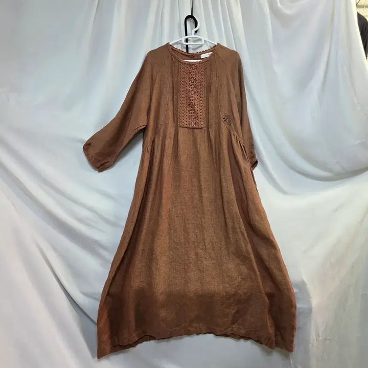 [SOLD OUT] NAMOO여성브라운레이스 롱 원피스F