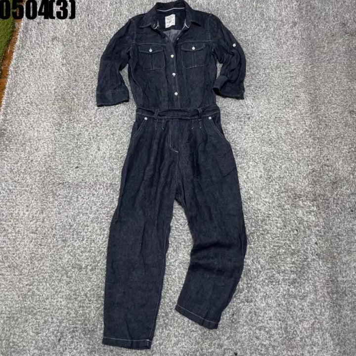 [BUNJANG] Vintage Denim Rolled-Up Jumpsuit / 빈티지 데님 롤업 점프수트