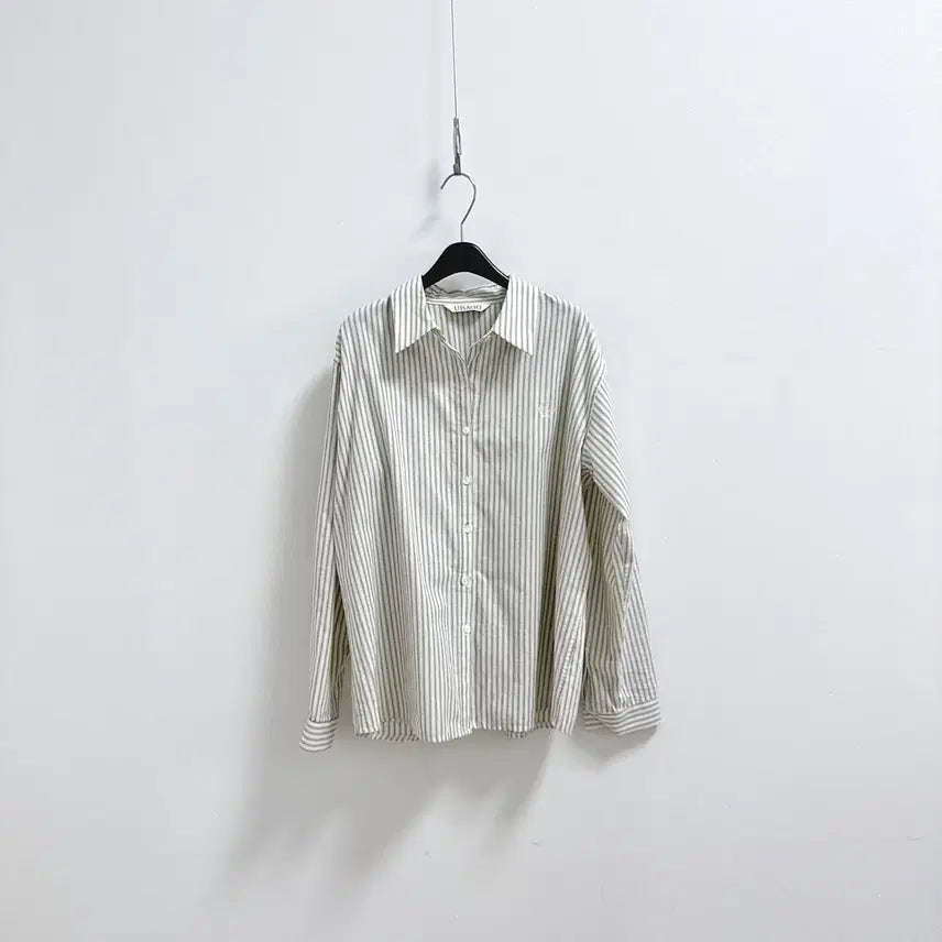 [BUNJANG] URAGO Striped Cotton Shirt Ivory One Size / 유라고 스트라이프 셔츠