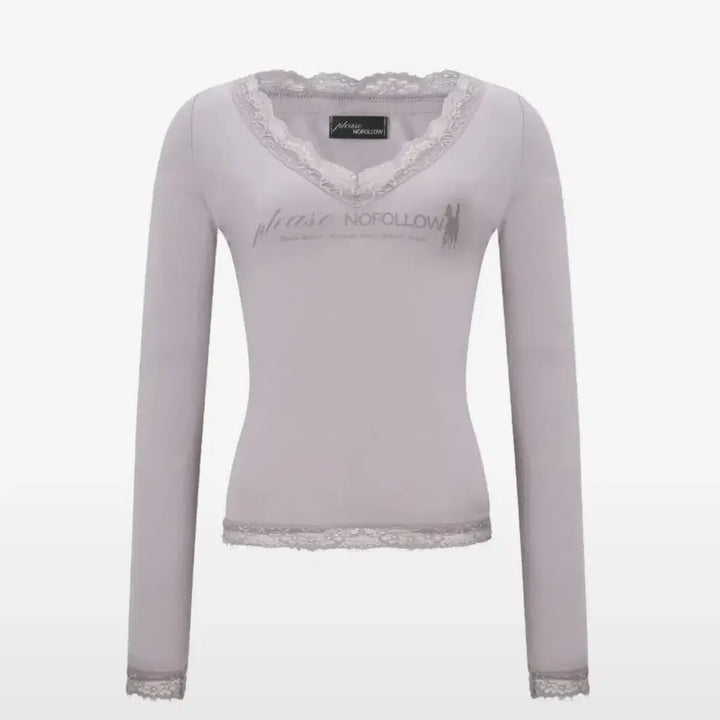 [BUNJANG] Please No Follow Cain Lace Long Sleeve Top / (새상품, 택O) 플리즈노팔로우 케인 레이스 롱슬리브 탑