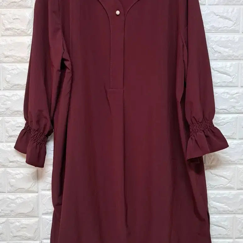 [BUNJANG] Wine Red Shirt Blouse - Size 105 / 와인색 셔츠형 블라우스 105
