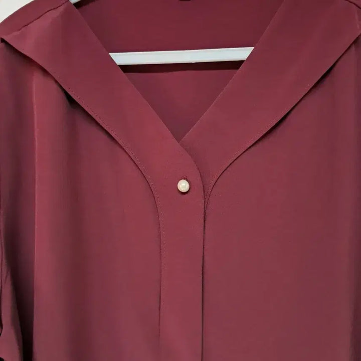 [BUNJANG] Wine Red Shirt Blouse - Size 105 / 와인색 셔츠형 블라우스 105