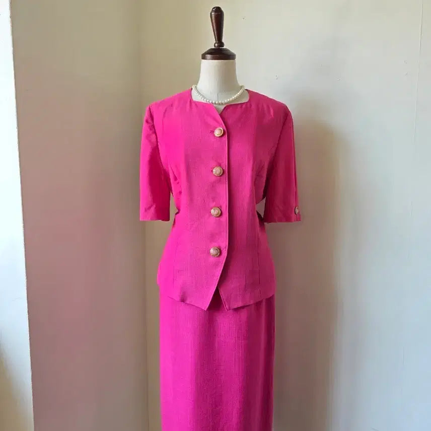 [BUNJANG] Pink Short Sleeve Set-up / 핑크 반팔 셋업