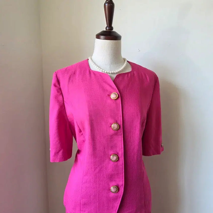 [BUNJANG] Pink Short Sleeve Set-up / 핑크 반팔 셋업