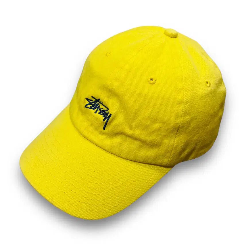 [BUNJANG] Stussy Small Logo Yellow Cotton Baseball Cap / 스투시 스몰 로고 병아리 스트릿 빈티지 볼캡