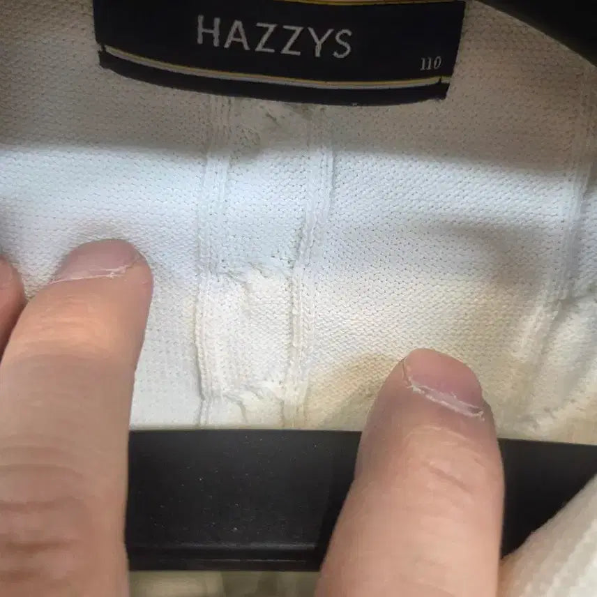 [BUNJANG] Hazzys Blue Iconic Cable Knit Short Sleeve Polo Shirt 110 / 헤지스 블루 아이코닉 꽈배기 케이블 니트 카라반팔 110