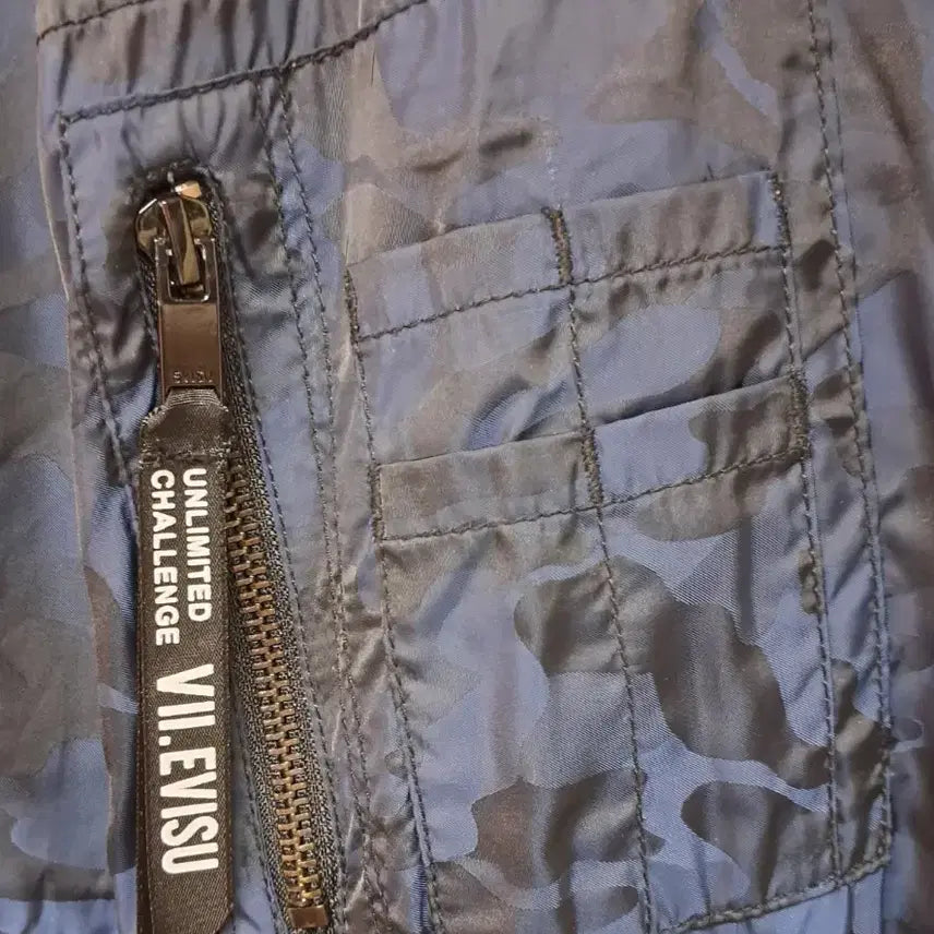 [BUNJANG] EVISU Camo Long Bomber Jacket FREE / EVISU 카모 롱 항공 점퍼 FREE