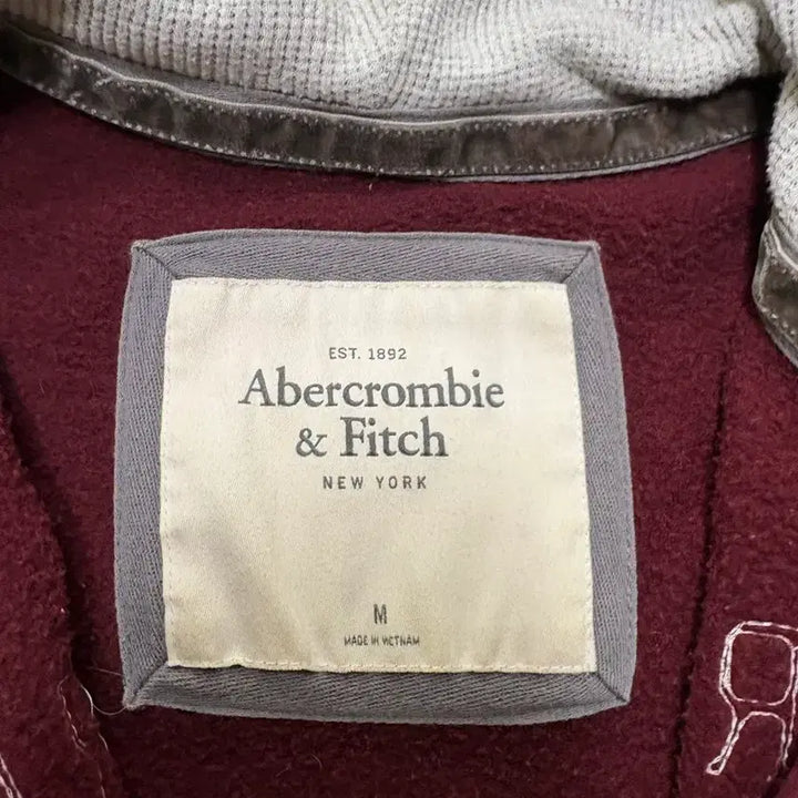 [BUNJANG] Abercrombie Burgundy Fitted Hoodie Zip-up M / 아베크롬비 딱붙핏 버건디 후드집업 m