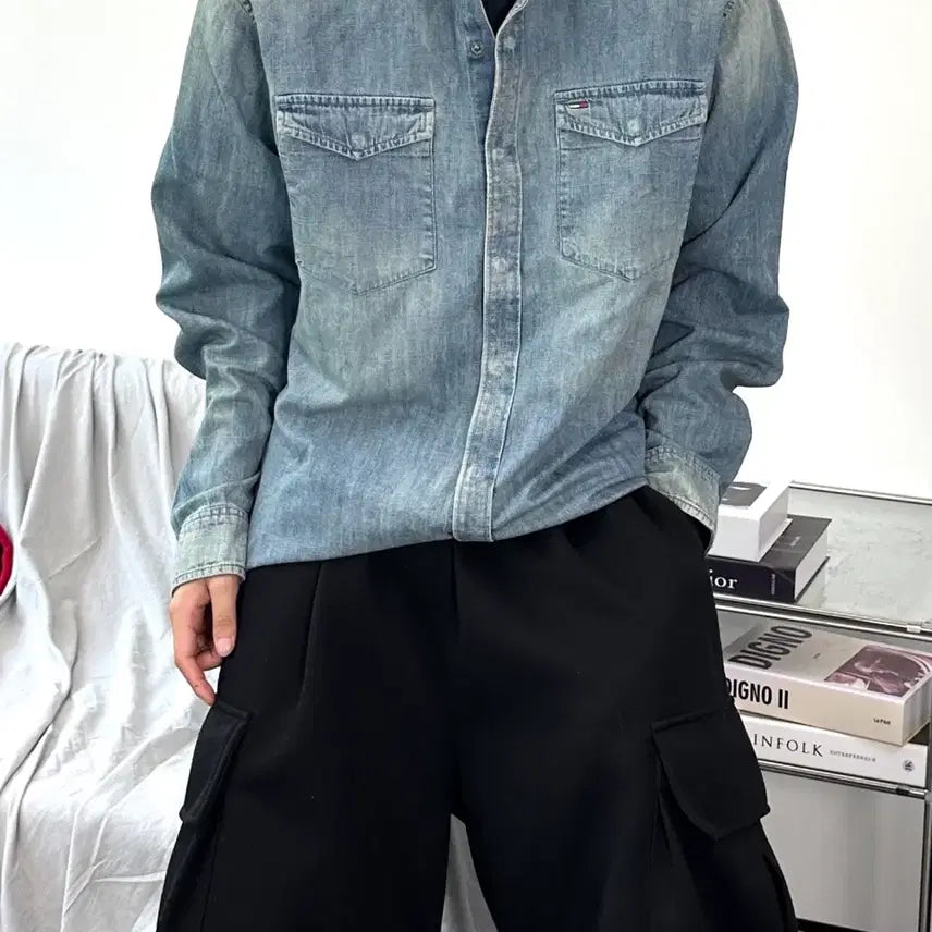 [BUNJANG] Tommy Hilfiger Washed Denim Shirt XL / 타미 힐피거 워싱 데님 셔츠 XL