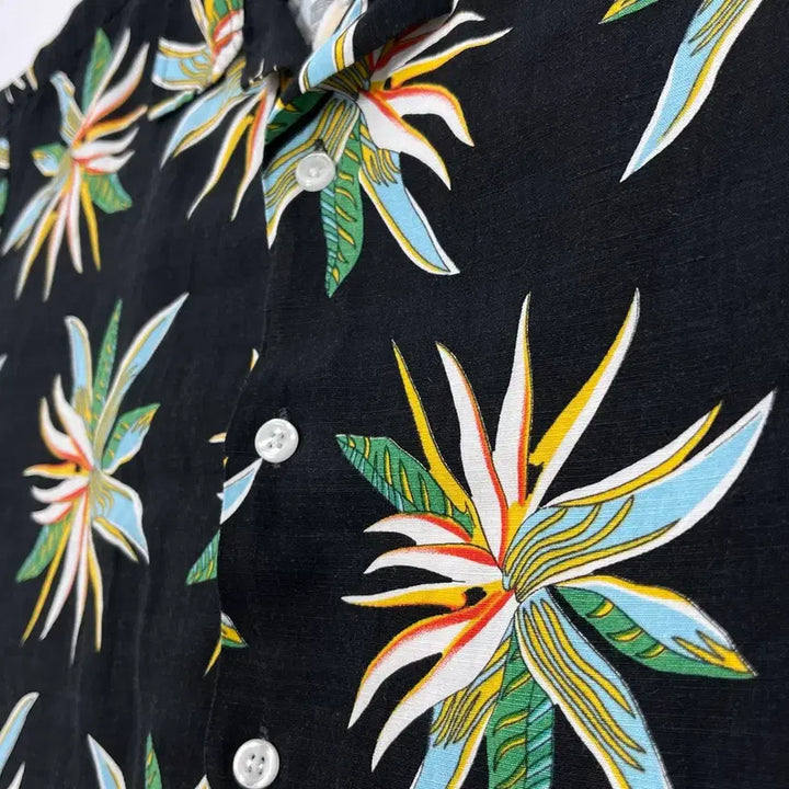 [BUNJANG] Vintage Linen Blend Hawaiian Short Sleeve Shirt / 빈티지 린넨 블렌디드 하와이안 반팔 셔츠 빈티지 만원샵
