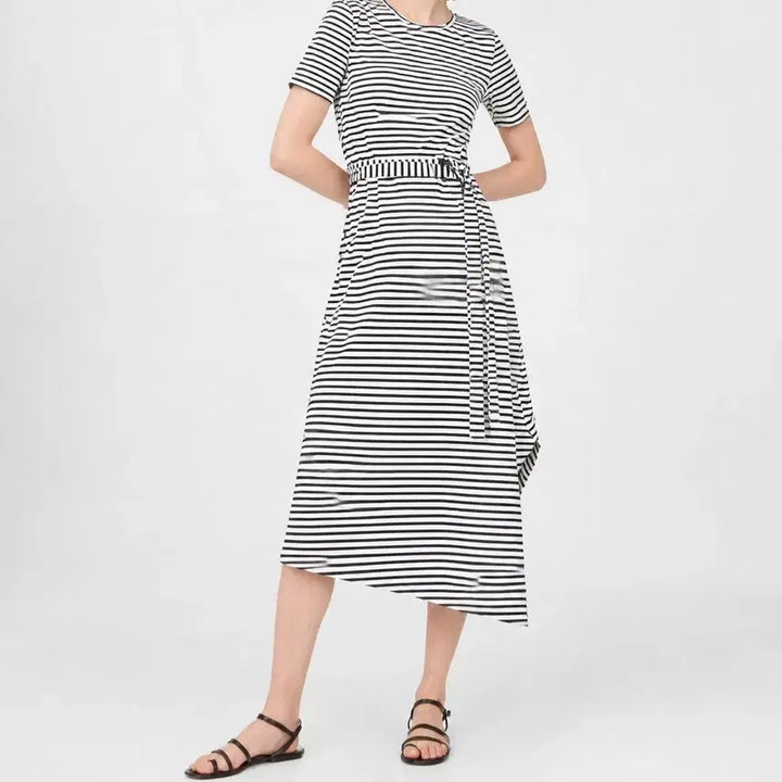 [BUNJANG] Club Monaco Striped Short-Sleeve Long Dress XS / 클럽모나코 단가라 스트라이프 반팔 롱 원피스 XS