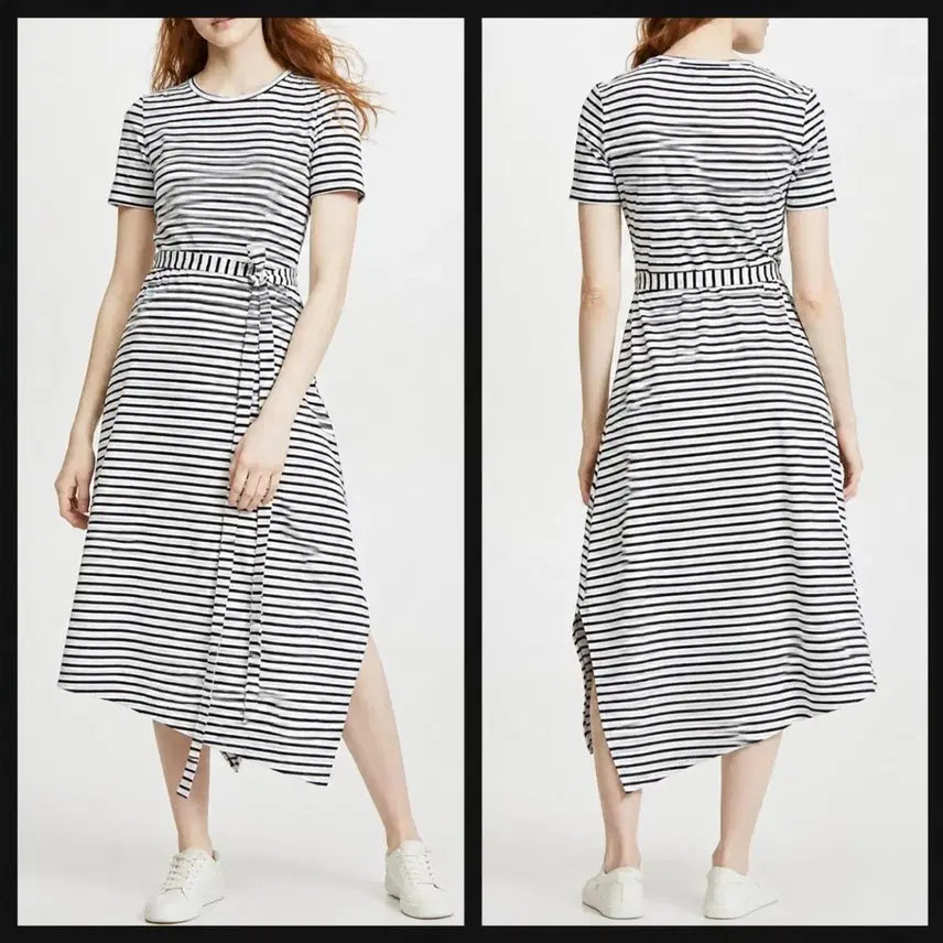 [BUNJANG] Club Monaco Striped Short-Sleeve Long Dress XS / 클럽모나코 단가라 스트라이프 반팔 롱 원피스 XS
