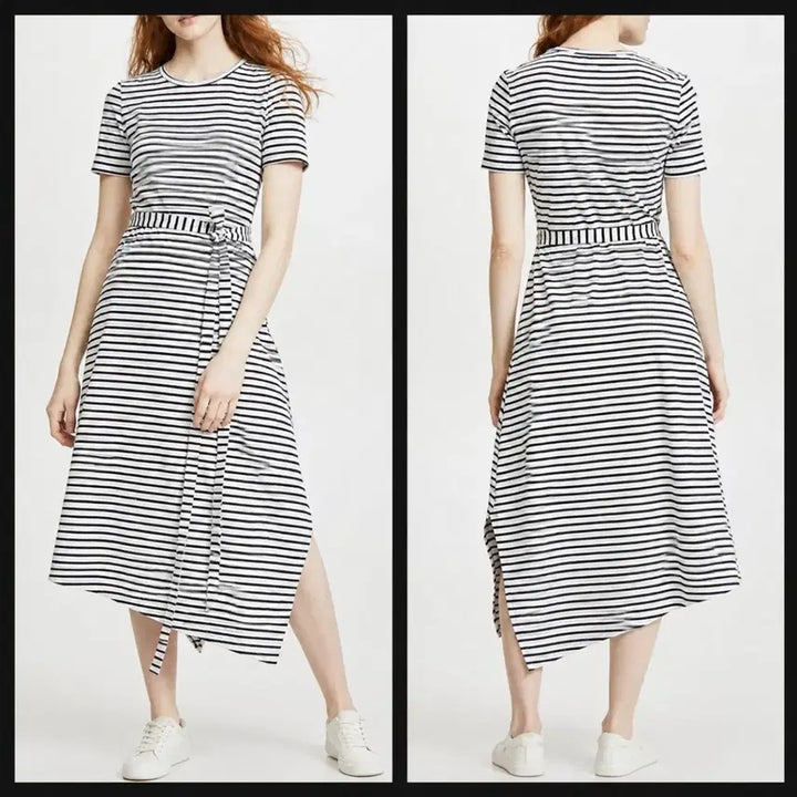 [BUNJANG] Club Monaco Striped Short-Sleeve Long Dress XS / 클럽모나코 단가라 스트라이프 반팔 롱 원피스 XS