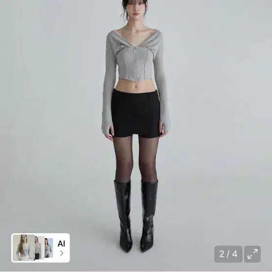 [BUNJANG] Not Your Roses Leah Cardigan (Gray) / 낫유어로즈 레아 가디건 (그레이)