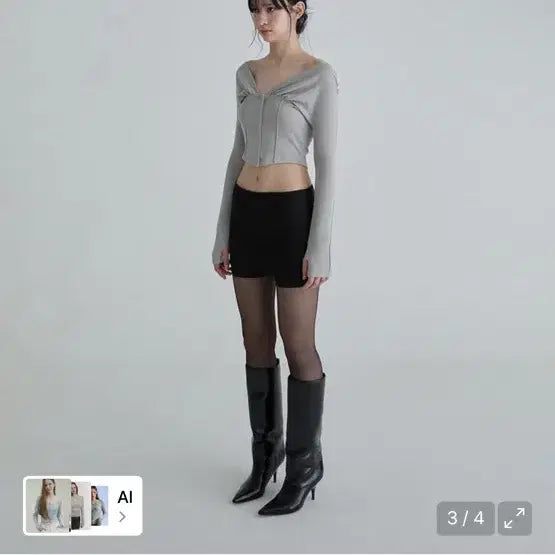 [BUNJANG] Not Your Roses Leah Cardigan (Gray) / 낫유어로즈 레아 가디건 (그레이)