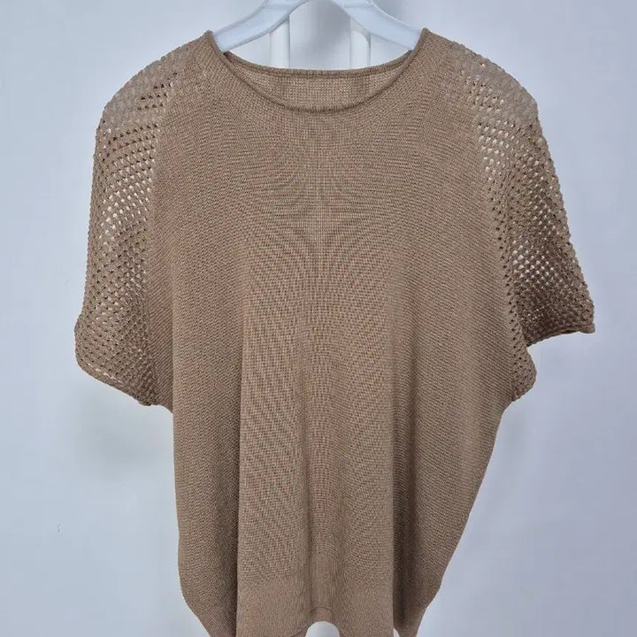 [BUNJANG] Knit Short-Sleeve T-Shirt Brown Size 88 / 여름 니트 반팔 티셔츠 브라운/88