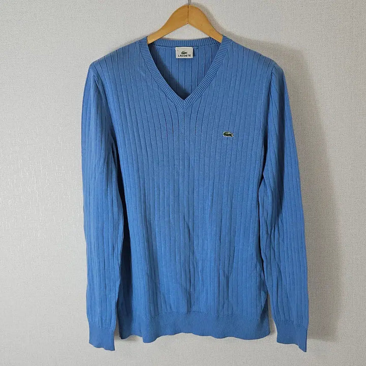 [BUNJANG] Lacoste Lightweight Silk V-Neck Long Sleeve Knit Top Size 5 (105) / 라코스테 경량 실크 브이넥 니트 긴팔티셔츠 롱슬리브 5 (105)