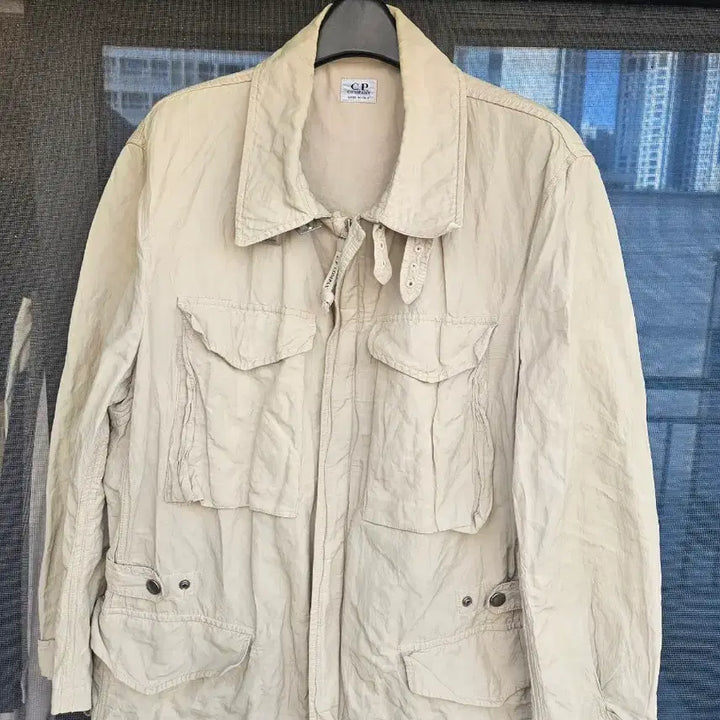 [BUNJANG] CP Company Beige Wrinkled Field Jacket / 100~105 CP컴퍼니 정품 베이지 쭈글이 필드 자켓