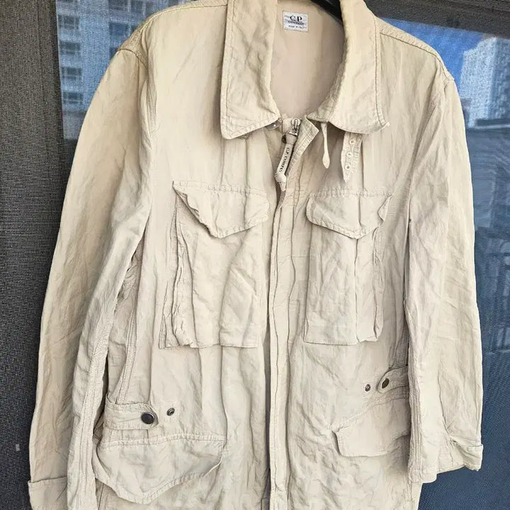 [BUNJANG] CP Company Beige Wrinkled Field Jacket / 100~105 CP컴퍼니 정품 베이지 쭈글이 필드 자켓