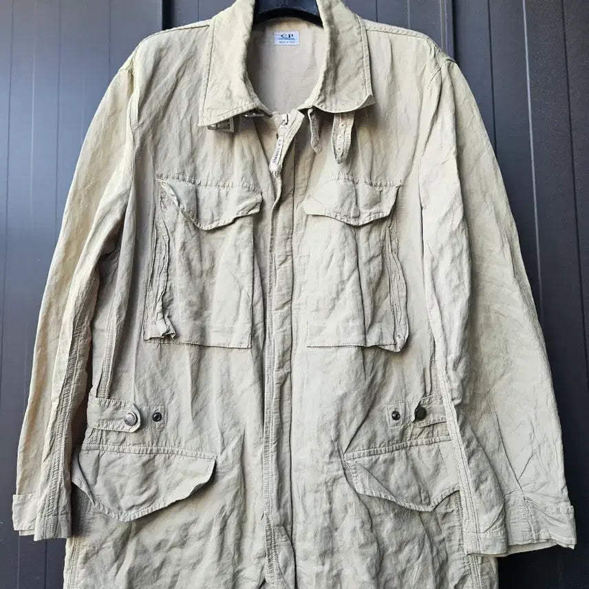 [BUNJANG] CP Company Beige Wrinkled Field Jacket / 100~105 CP컴퍼니 정품 베이지 쭈글이 필드 자켓