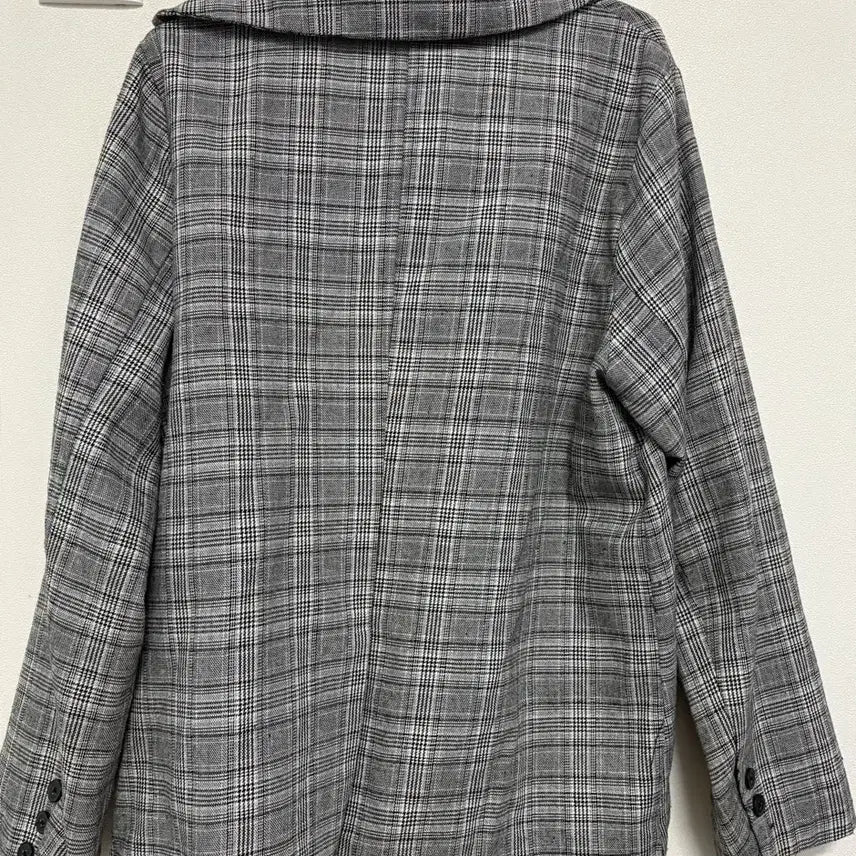 [BUNJANG] Grey Checkered Jacket (Free Size) / 그레이 체크 자켓 (Free)