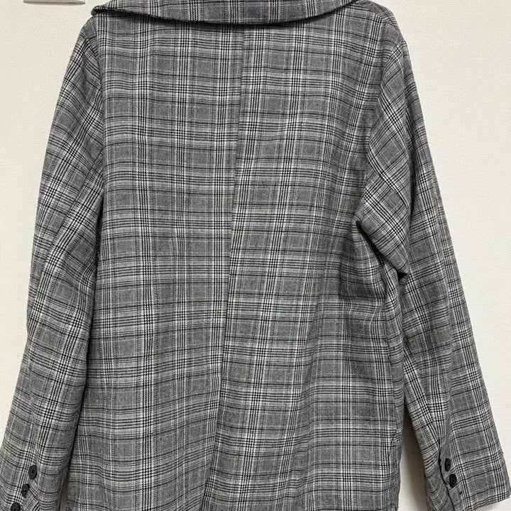 [BUNJANG] Grey Checkered Jacket (Free Size) / 그레이 체크 자켓 (Free)