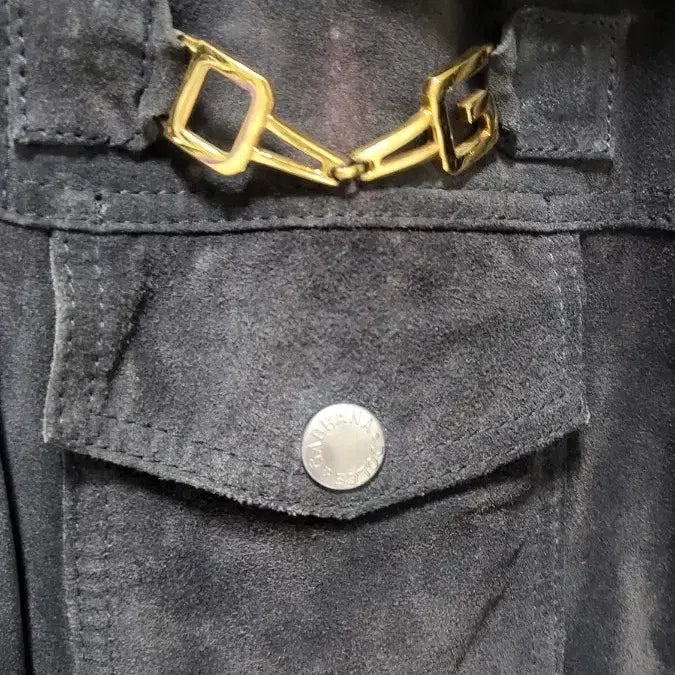 [BUNJANG] Dolce &amp; Gabbana Gold Buckle Suede Oil Washed Jacket / 돌체앤가바나(Dolce &amp; Gabbana)의 금장 스웨이드 오일워싱 자켓