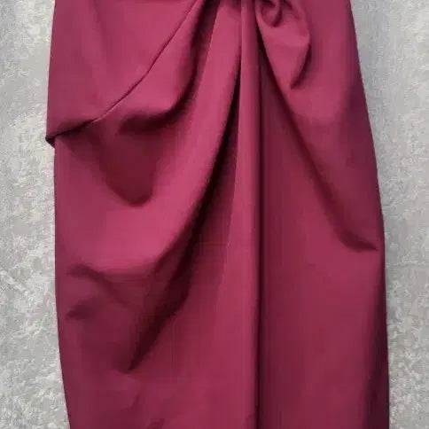 [BUNJANG] ZARA Note Detail Strapless Long Dress (Wine/Burgundy) / [ZARA] 자라 노트 디테일 스트랩리스 원피스 (와인/버건디)