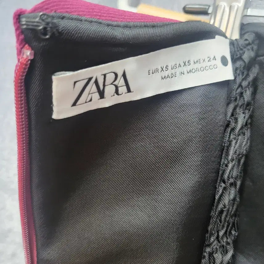 [BUNJANG] ZARA Note Detail Strapless Long Dress (Wine/Burgundy) / [ZARA] 자라 노트 디테일 스트랩리스 원피스 (와인/버건디)