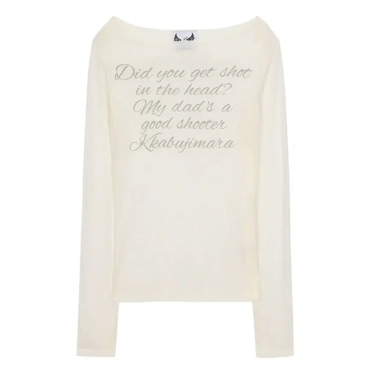 [BUNJANG] GILLAA ARCHIVE Lettering Sheer Long Sleeve Top / 길라아카이브 LETTERING SHEER LONG SLEEVE 롱 슬리브