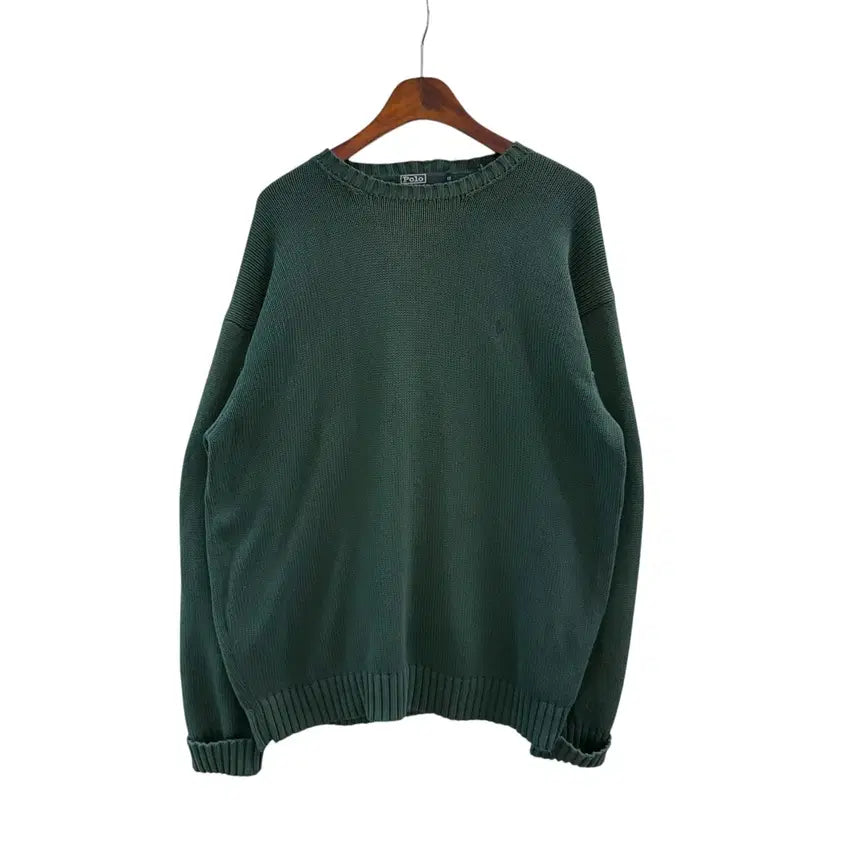 [BUNJANG] Polo Ralph Lauren Green Cotton Knit Sweater / [L] 폴로 랄프로렌 그린 코튼 니트