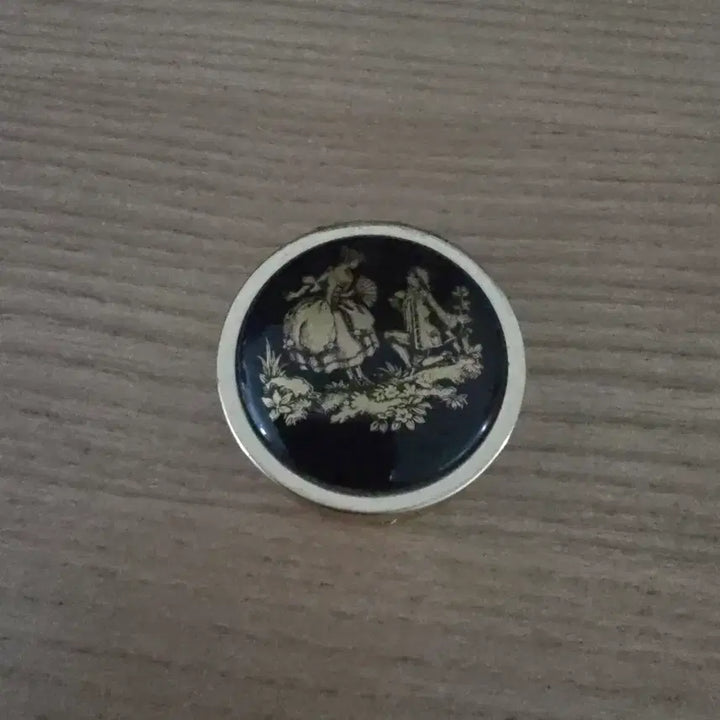 [BUNJANG] Vintage Pillbox Trinket Porcelain Brass Germany / 빈티지 필박스 트링킷