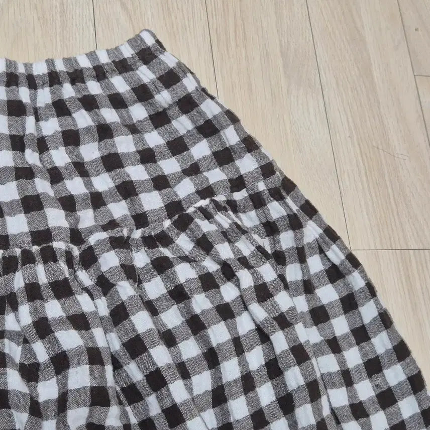 [BUNJANG] Vintage Mori-girl Midi Check Skirt / 빈티지 모리걸 하구미 미디 체크 스커트
