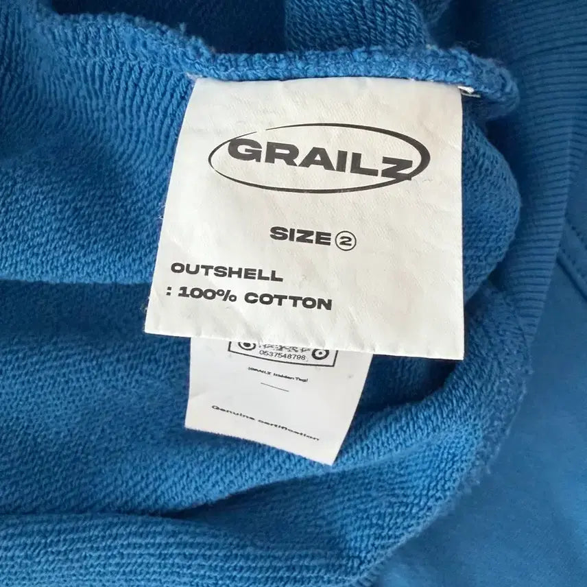 [BUNJANG] Grailz Hooded Sweatshirt Blue Size 2 / [2]그레일즈 후드 블루