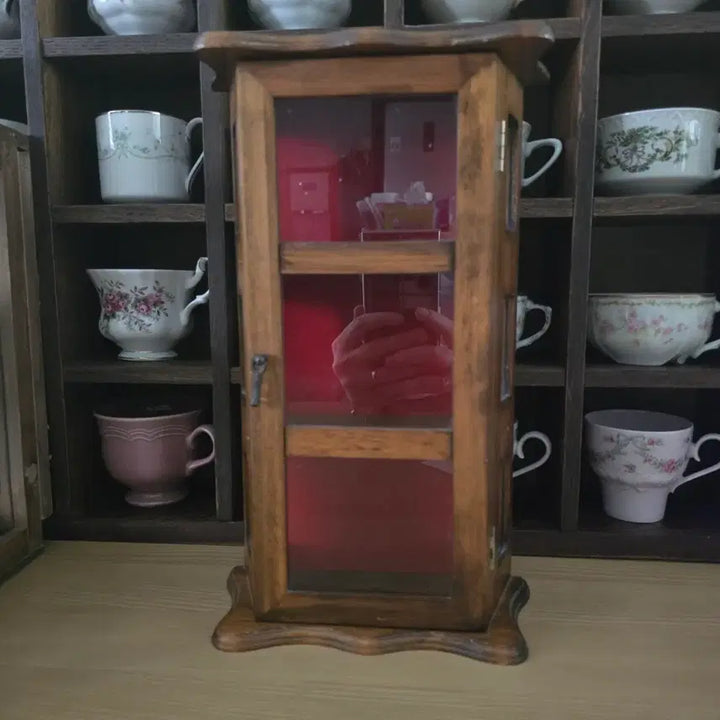 [BUNJANG] Vintage French Wood Display Cabinet Shelf / 빈티지 우드 장식장 선반장 소형
