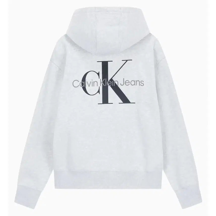 [BUNJANG] Calvin Klein Jeans Monogram Back Logo Hoodie Light Grey / 캘빈클라인 진 모노그램 백 로고 후드티 새상품