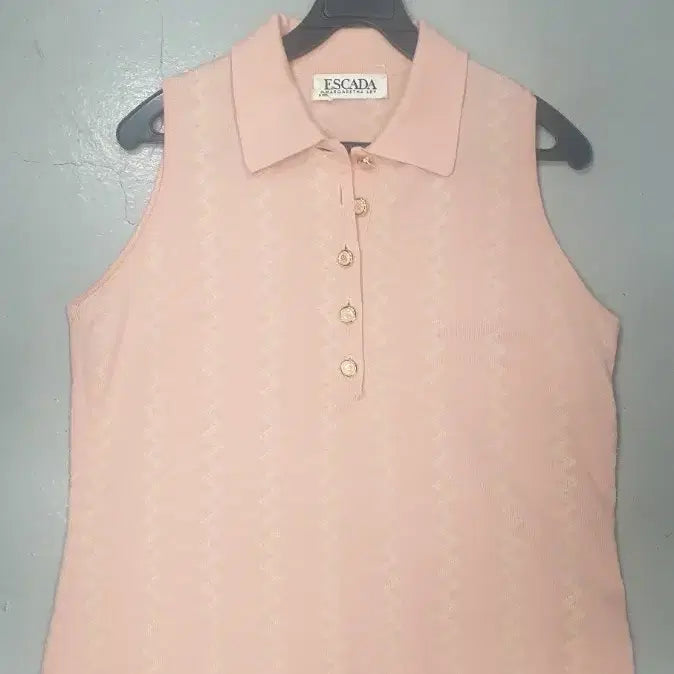 [BUNJANG] Escada Margaretha Floral Sleeveless Shirt 36 / 에스카다 마가레타 핑크 패턴 민소매 셔츠 36