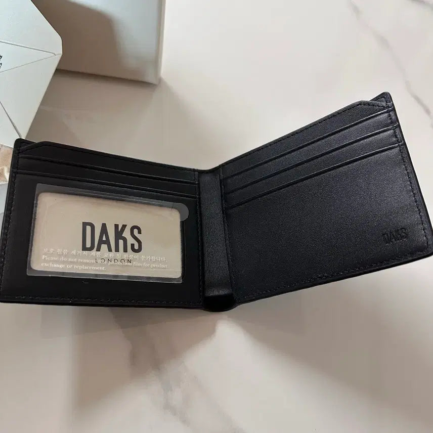 [BUNJANG] Daks Genuine Cowhide Leather Black Wallet / [선물포장 새상품]닥스 천연소가죽 블랙 지갑/ 어버이날 선물