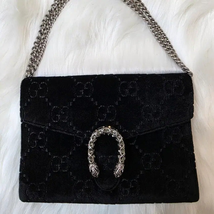 [BUNJANG] Gucci Dionysus Chain Shoulder Bag Black Velvet / 구찌 디오니소스 체인 숄더백 블랙