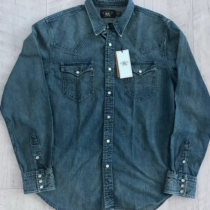 [BUNJANG] RRL Dark Wash Denim Western Shirt L / RRL 데님 웨스턴 셔츠 다크워시 L 새상품