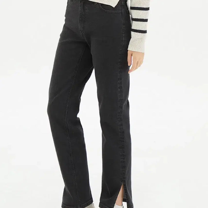 [BUNJANG] Black Brushed Bootcut Denim Pants / 블랙 기모 부츠컷 데님 바지 판매합니다.