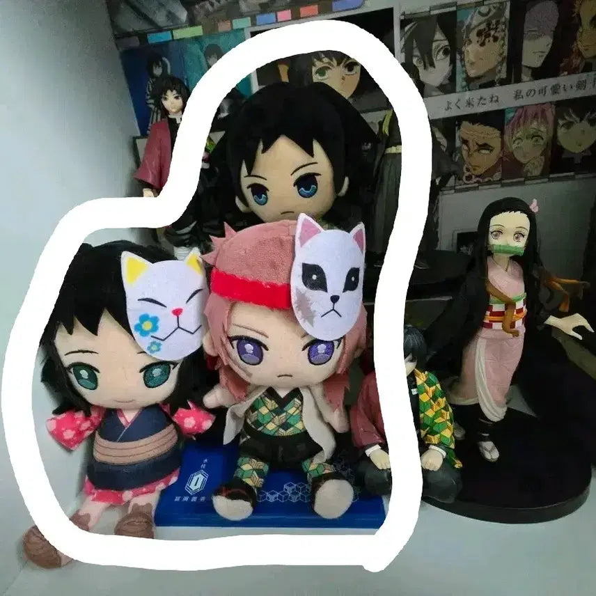 [BUNJANG] Demon Slayer Nezuko Plush Doll 3 Types - Giyu, Makomo, Sabito Bundle Set / 귀멸의 칼날 누이구루미 3종 기유 마코모 사비토 일괄