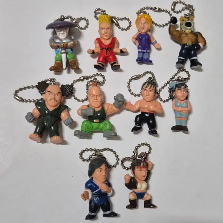 [BUNJANG] Tekken 2 Character Mini Figure Keychain Set (10 Pieces) / 10개셋트)철권2 캐릭터 미니 피규어 키링
