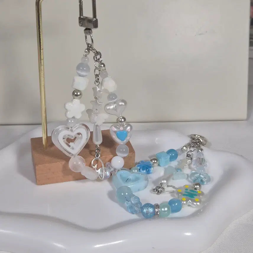 [BUNJANG] Heart Ring Beaded Keychain / 하트링키링 비즈키링