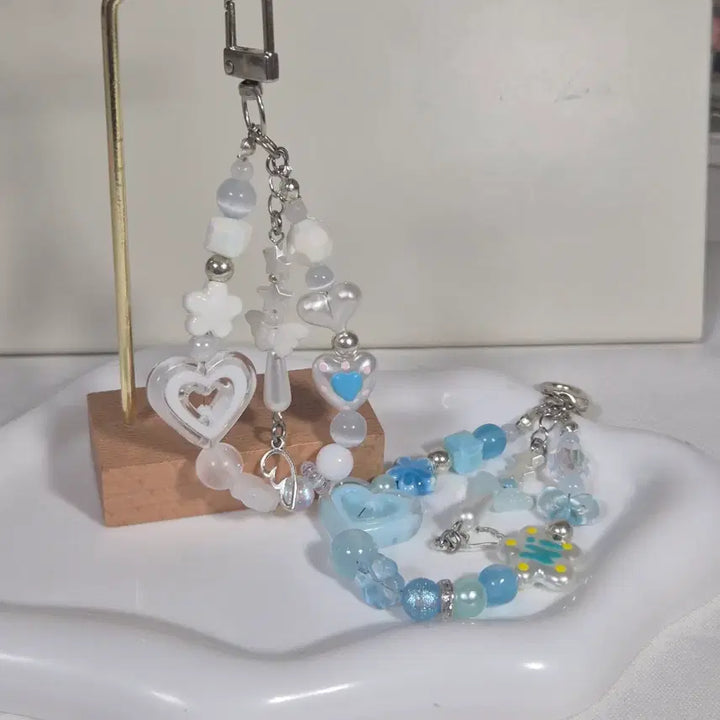 [BUNJANG] Heart Ring Beaded Keychain / 하트링키링 비즈키링